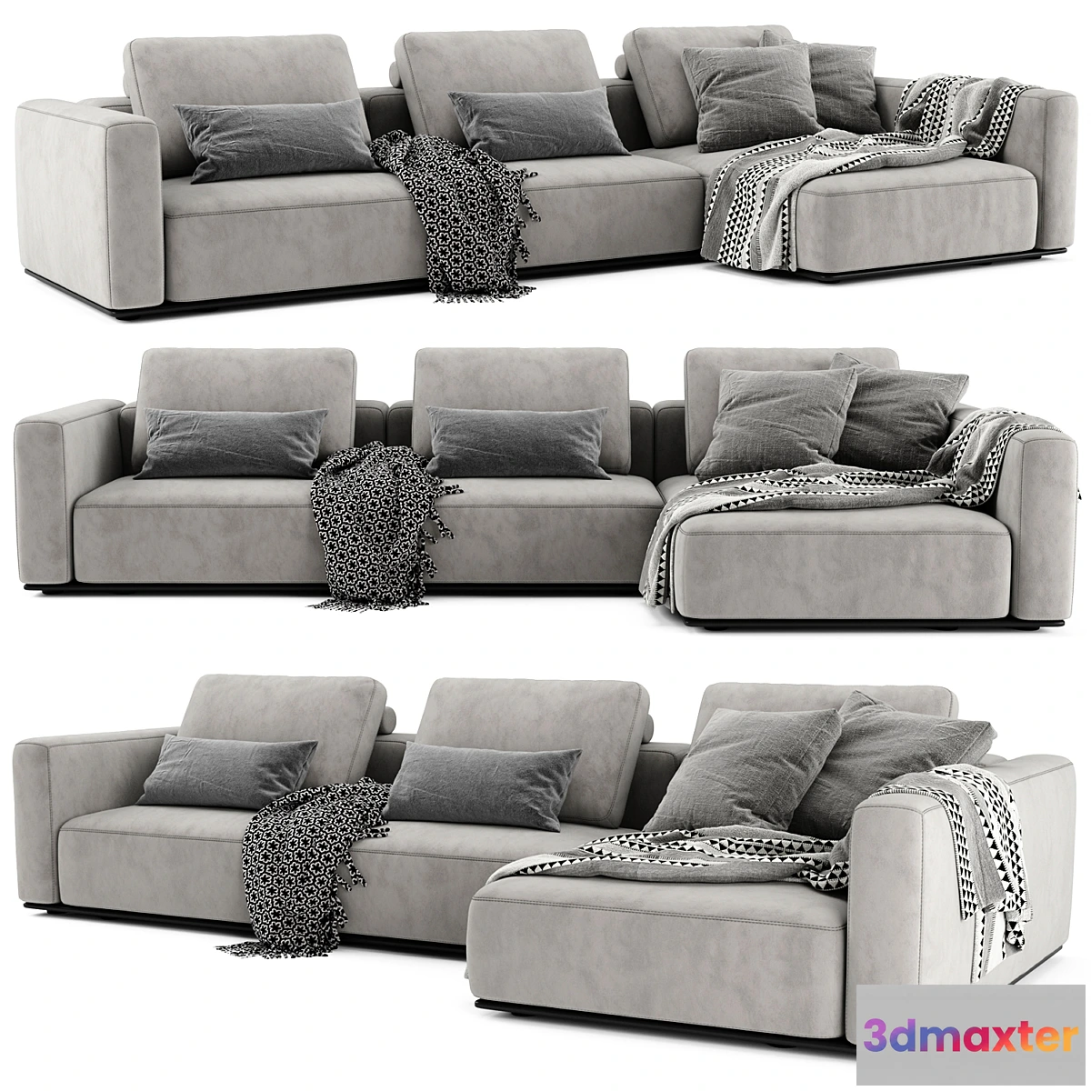 1324497 - Poliform Westside Chaise Longue Sofa 3D Max