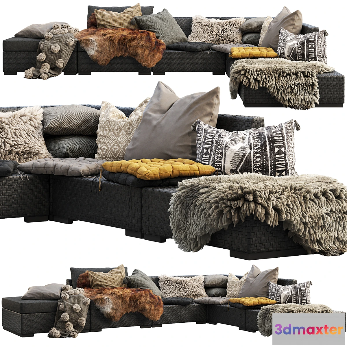 1327135 - Brown Jordan 4M outdoor wicker modular sofa 3D Max