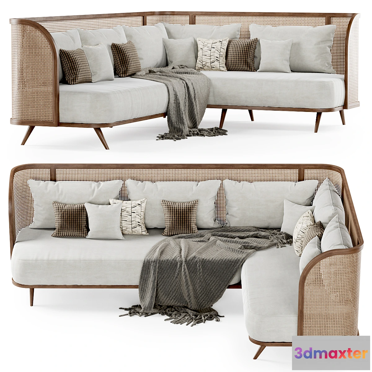 1328820 - Large corner garden sofa HLC _ Large corner sofa rattan 3D Max