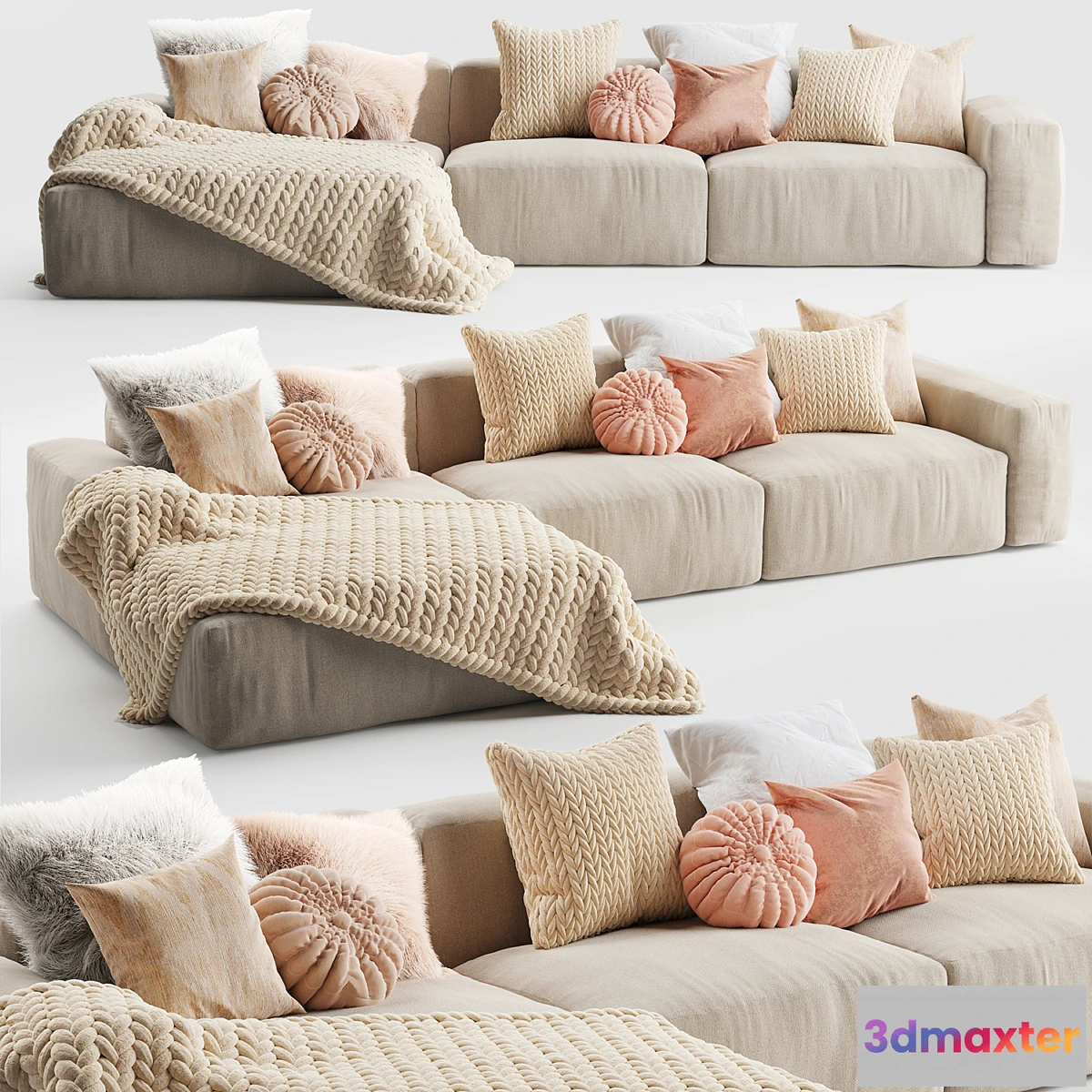 1329978 - Elise Corner Sofa Chaise 3D Max