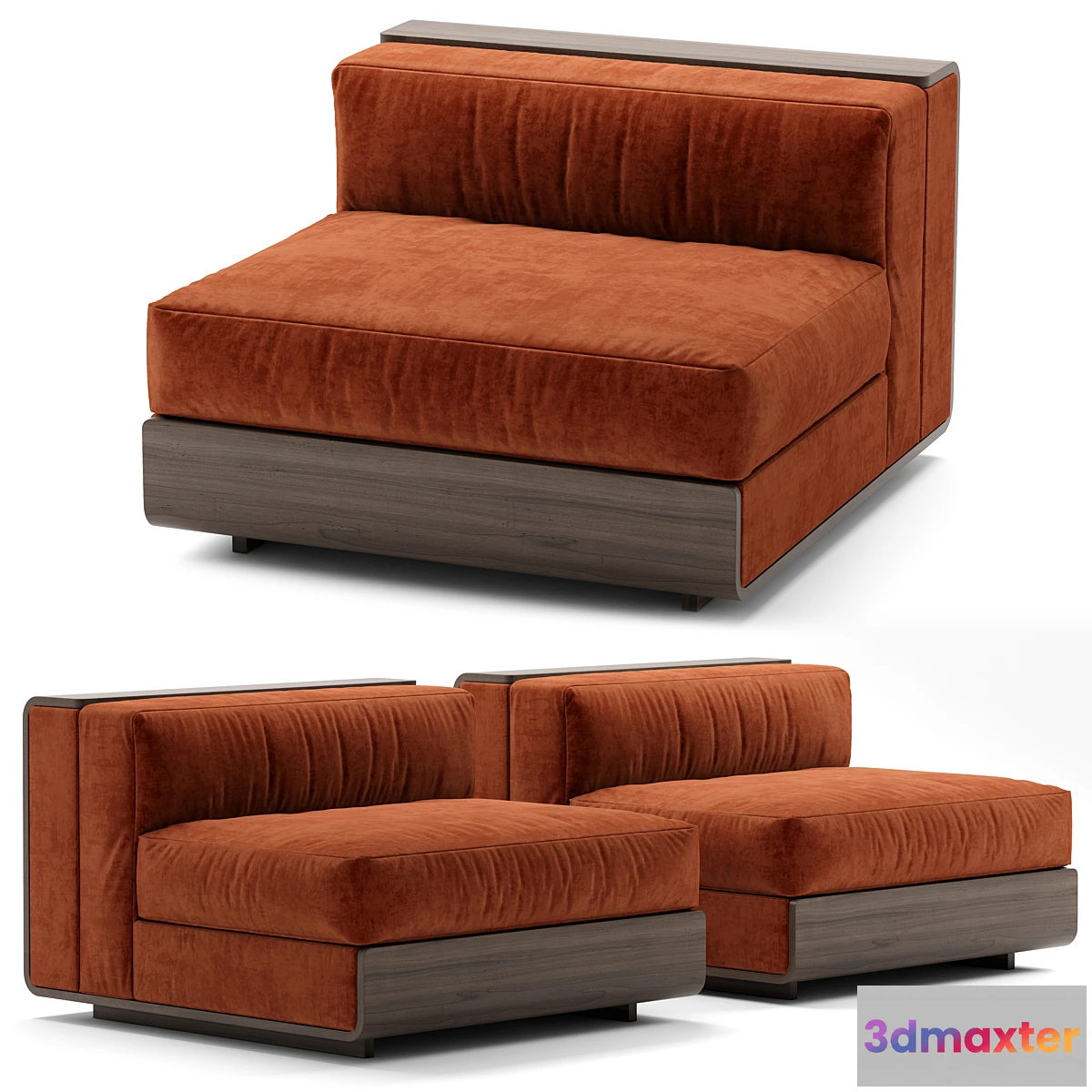 1330248 - ACERBIS LIFE sectional velvet sofa 3D Max