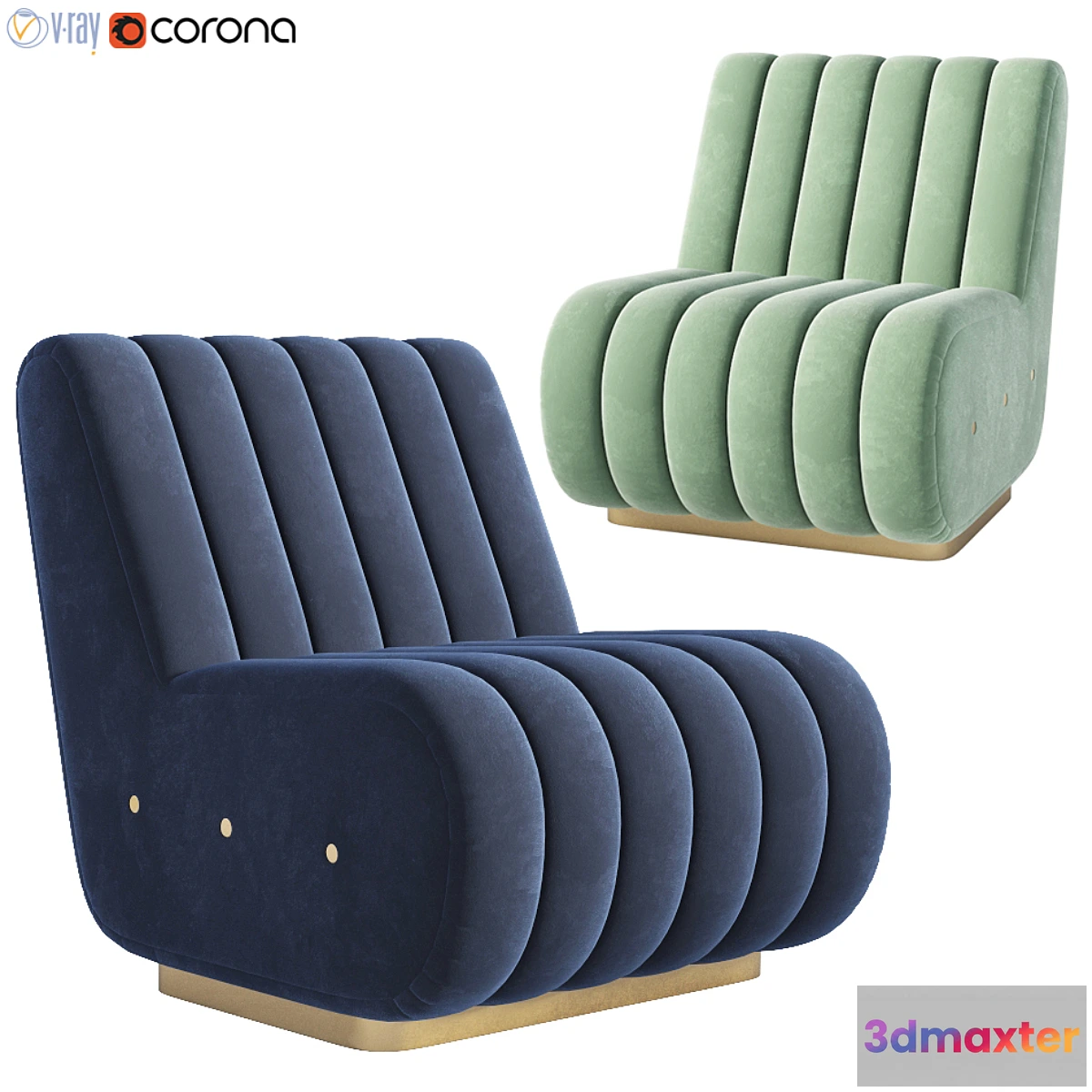 1330485 - Sophia Velvet 2 Seat Sofa Essentialhome 3D Max