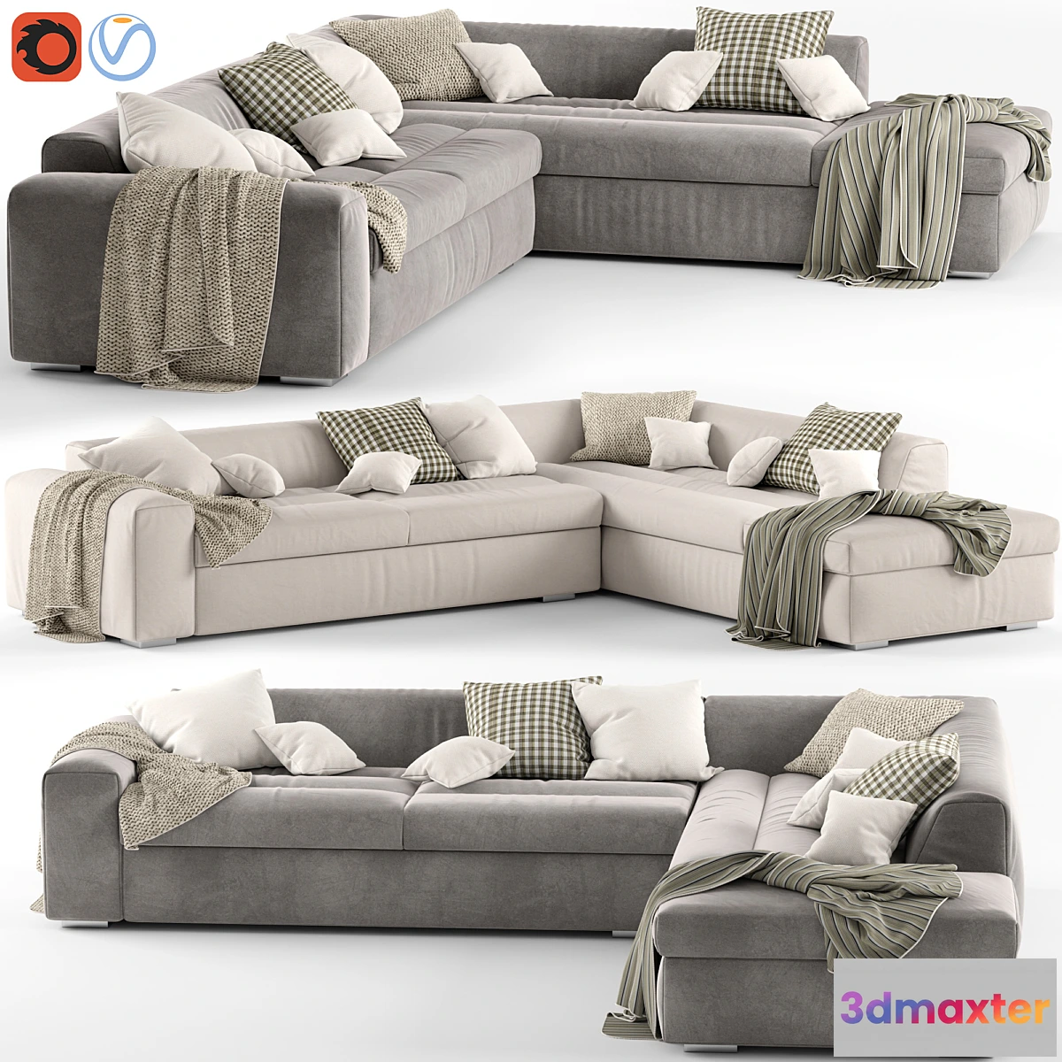1331354 - Corner sofa Biba Salotti Brad 3D Max