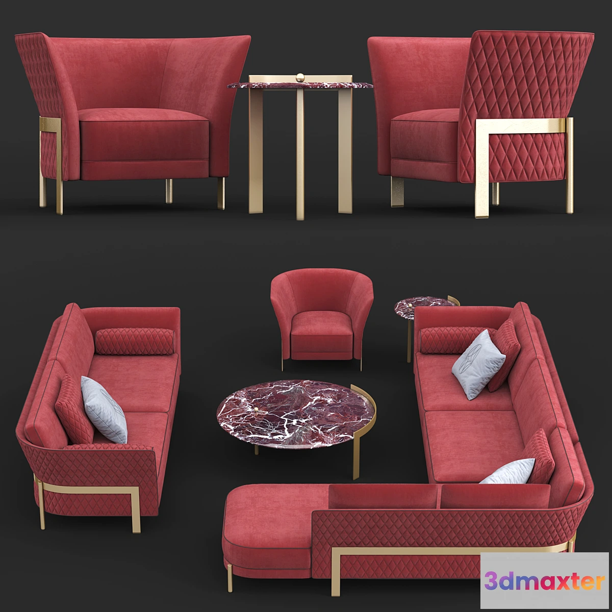 1332278 - Opera Contemporary Cosmo sofa and armchair 3D Max