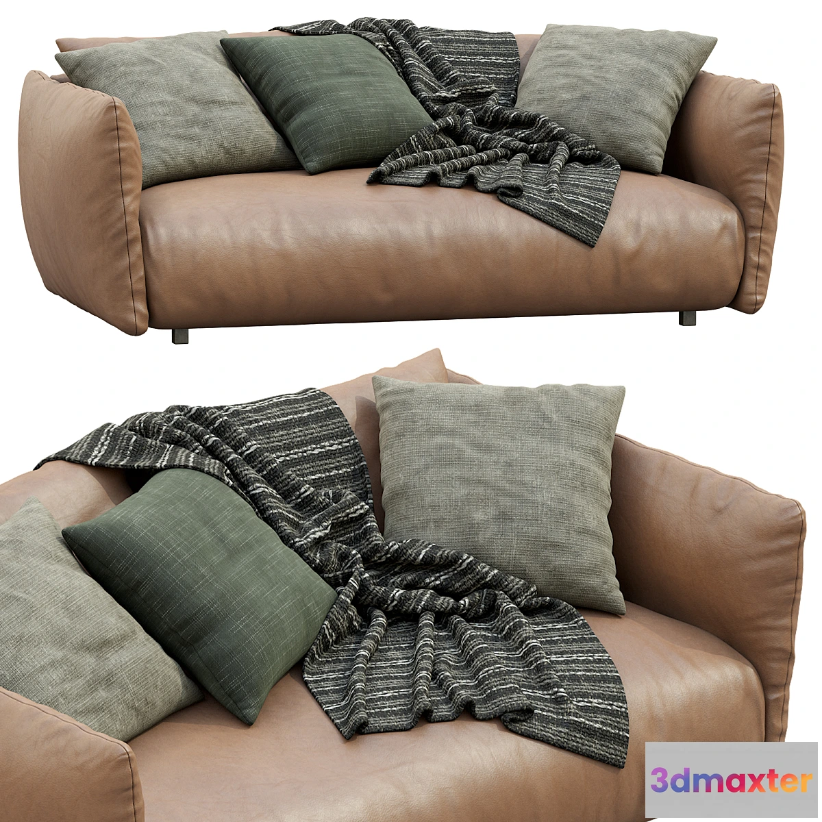 1332442 - Meridiani Leather Sofa SCOTT 3D Max