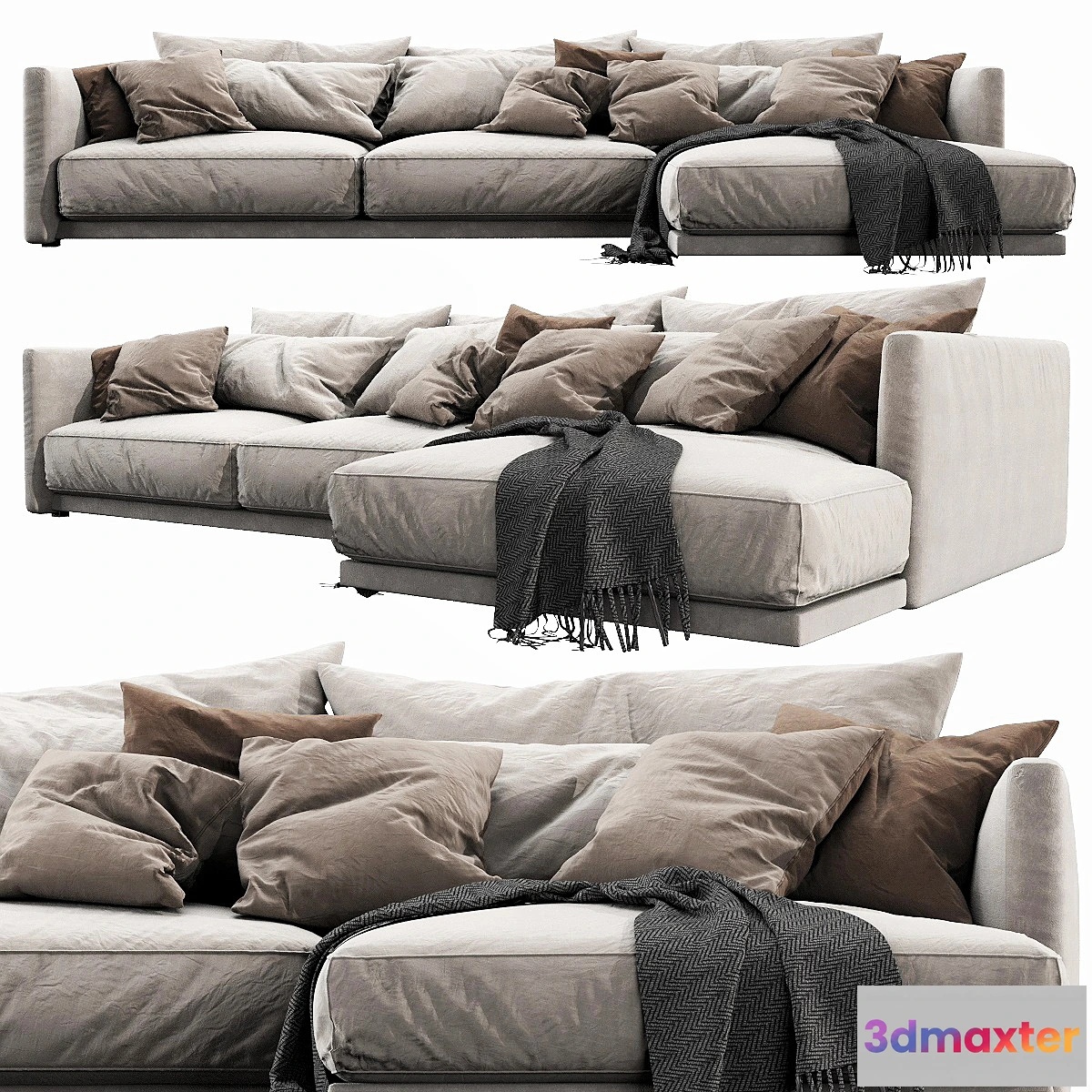 1333043 - Poliform Bristol Chaise Lounge 3D Max