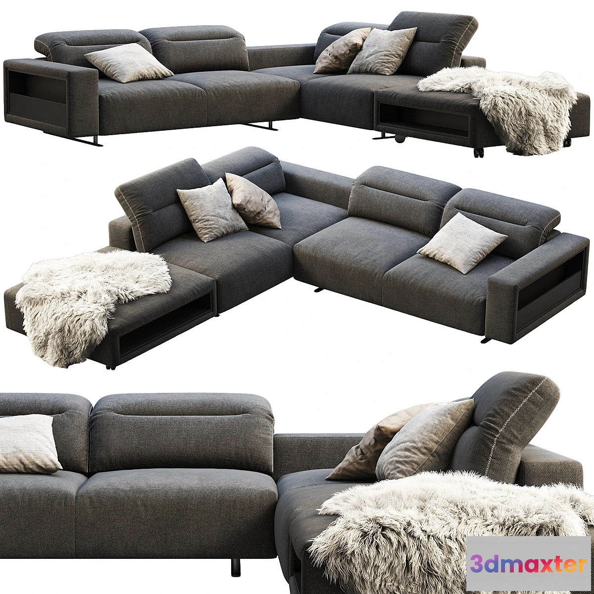 1333925 - BoConcept Hampton corner sofa with storage 3D Max