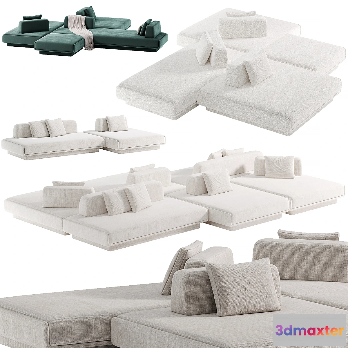 1333949 - LILAS MOSAÏQUE Modular Sofa By Gallotti&Radice - No.2 3D Max