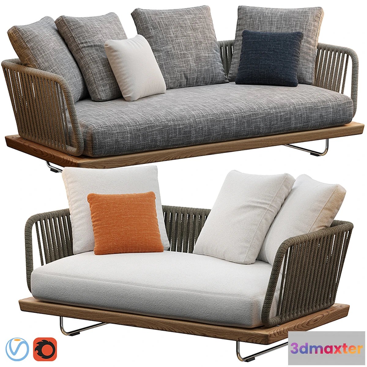 1333987 - Sunray sofa Minotti outdoor - No.2 3D Max