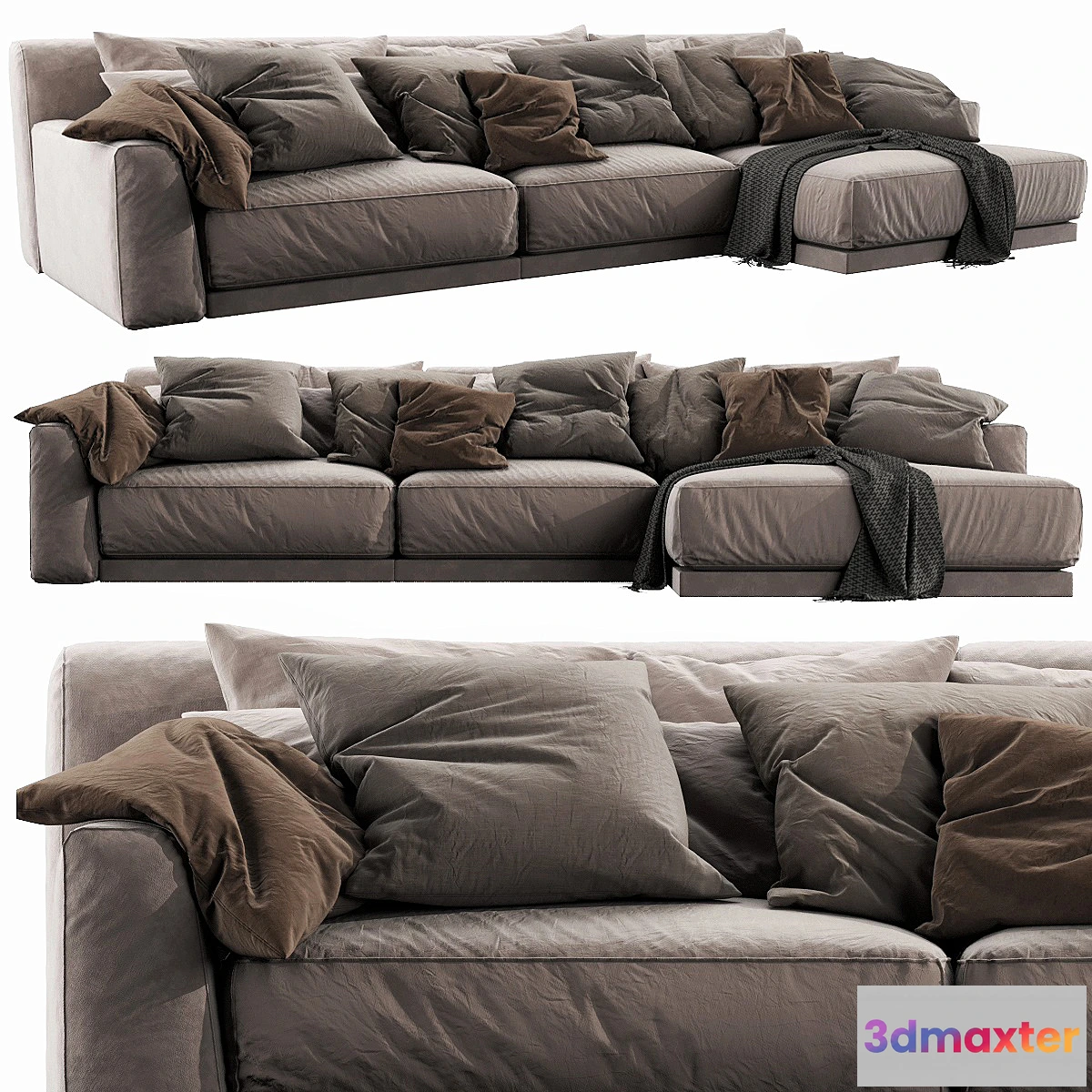 1340913 - Poliform Paris Seoul Chaise Lounge 3D Max