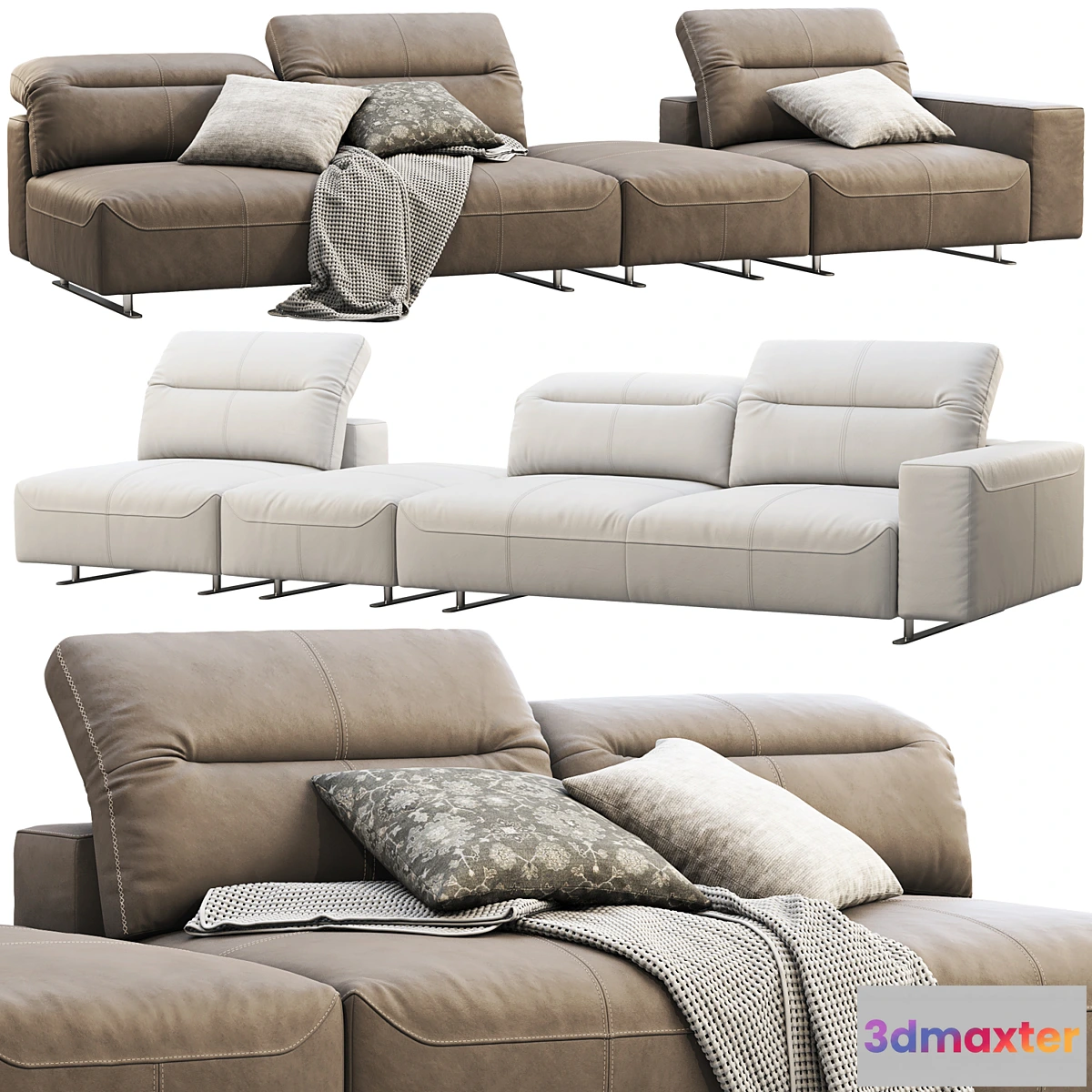 1341376 - BoConcept Hampton modular leather sofas (2 options) 3D Max