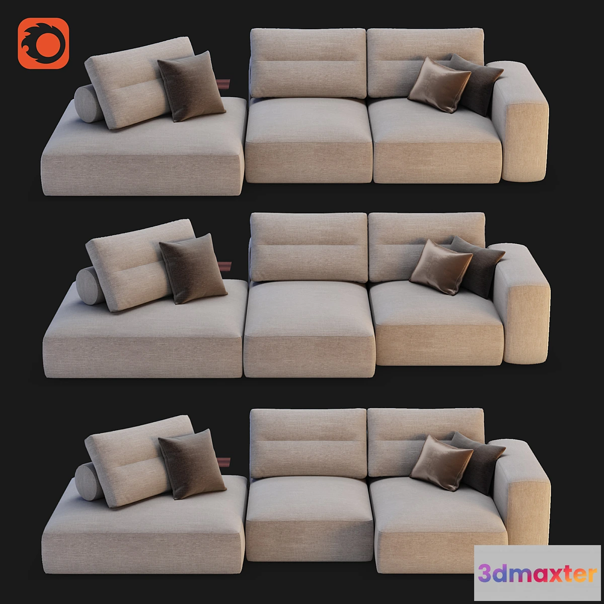 1341535 - Saba Italia - My Taos Modular Sofa Option 234 3D Max