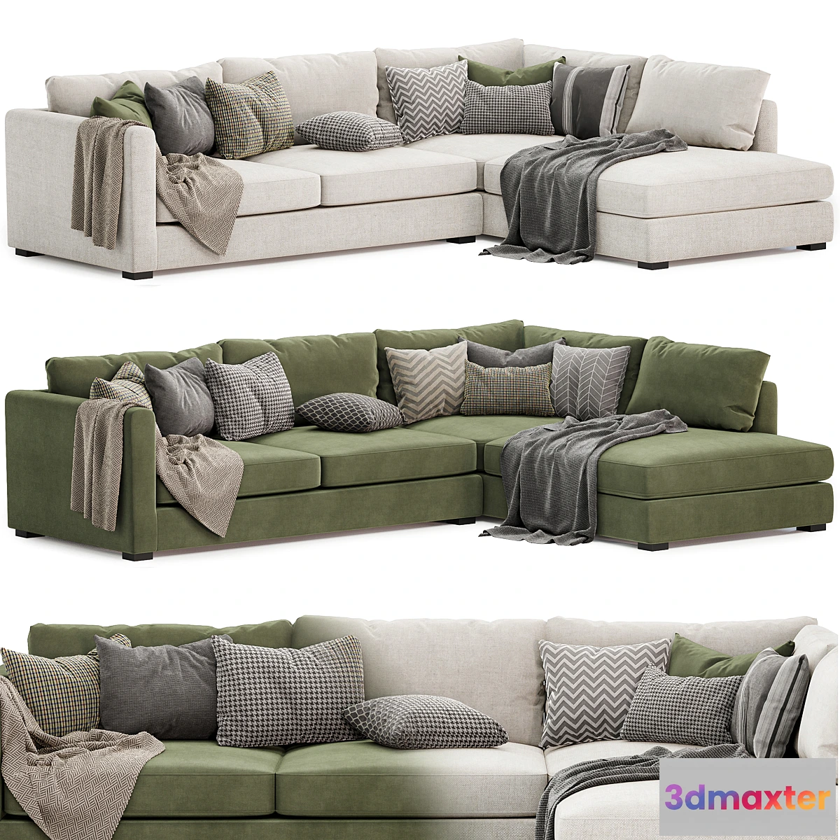 1341805 - Blake Large Open End Corner Sofa - No.2 3D Max