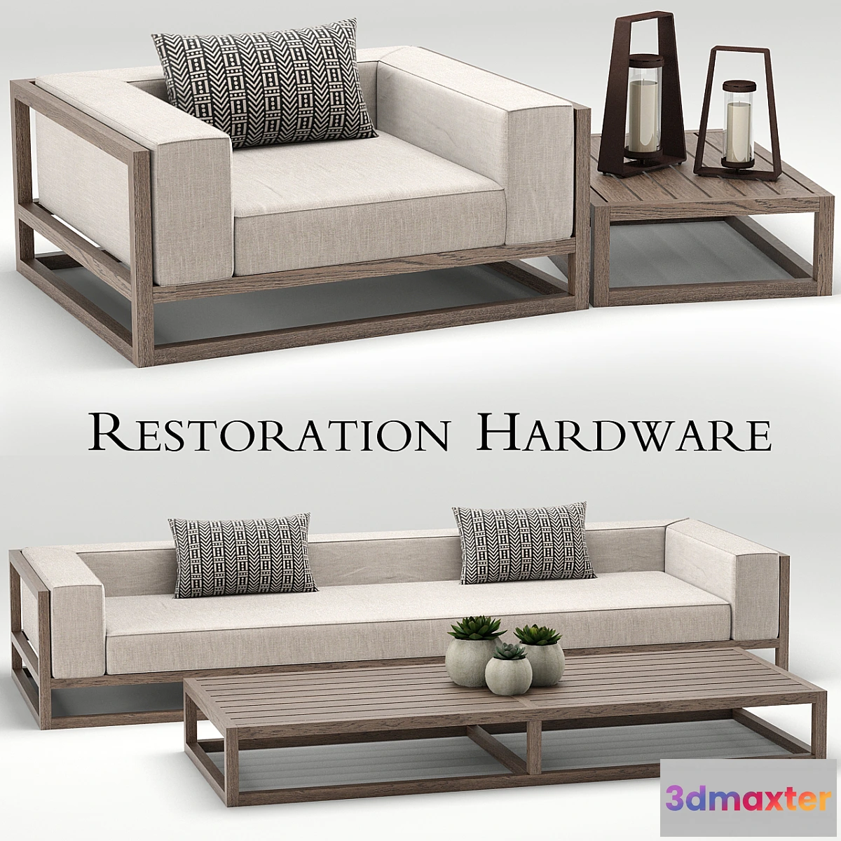 1342297 - Restoration Hardware Aviara teak sofa 3D Max