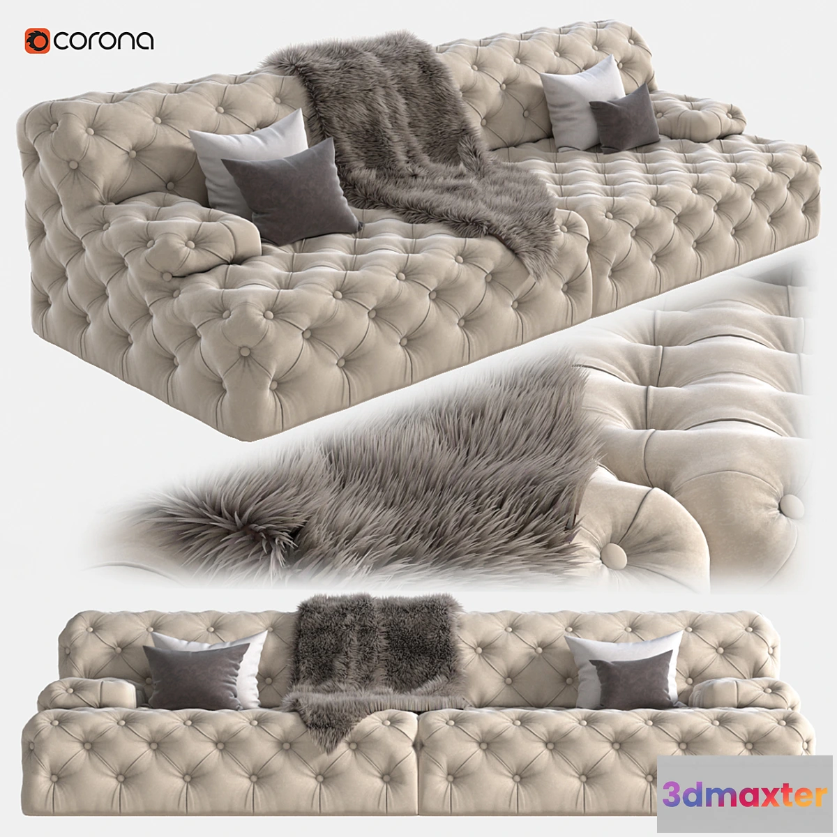 1342503 - Beige sofa 3D Max