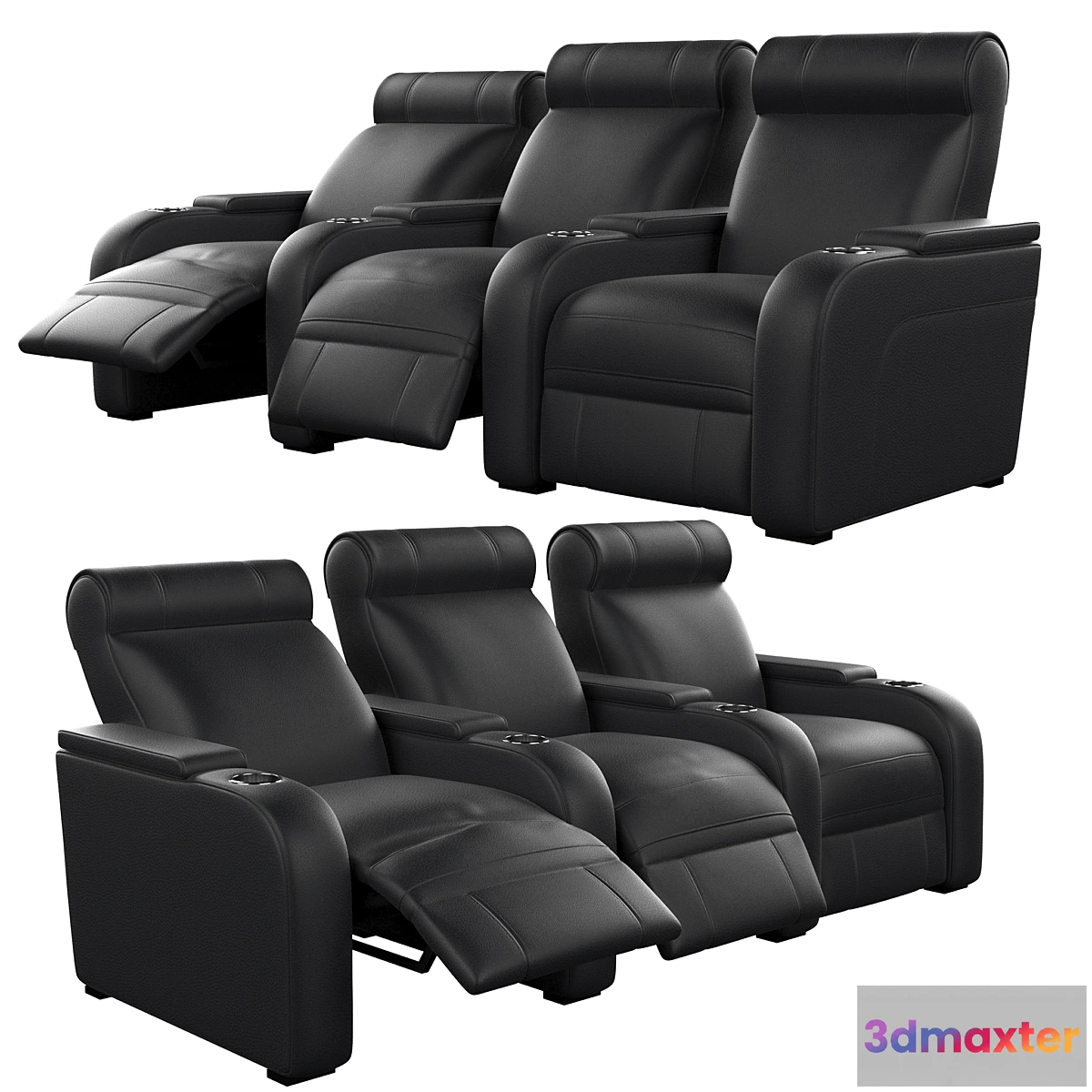 1344999 - Modular cinema seat 3 positions - No.2 3D Max