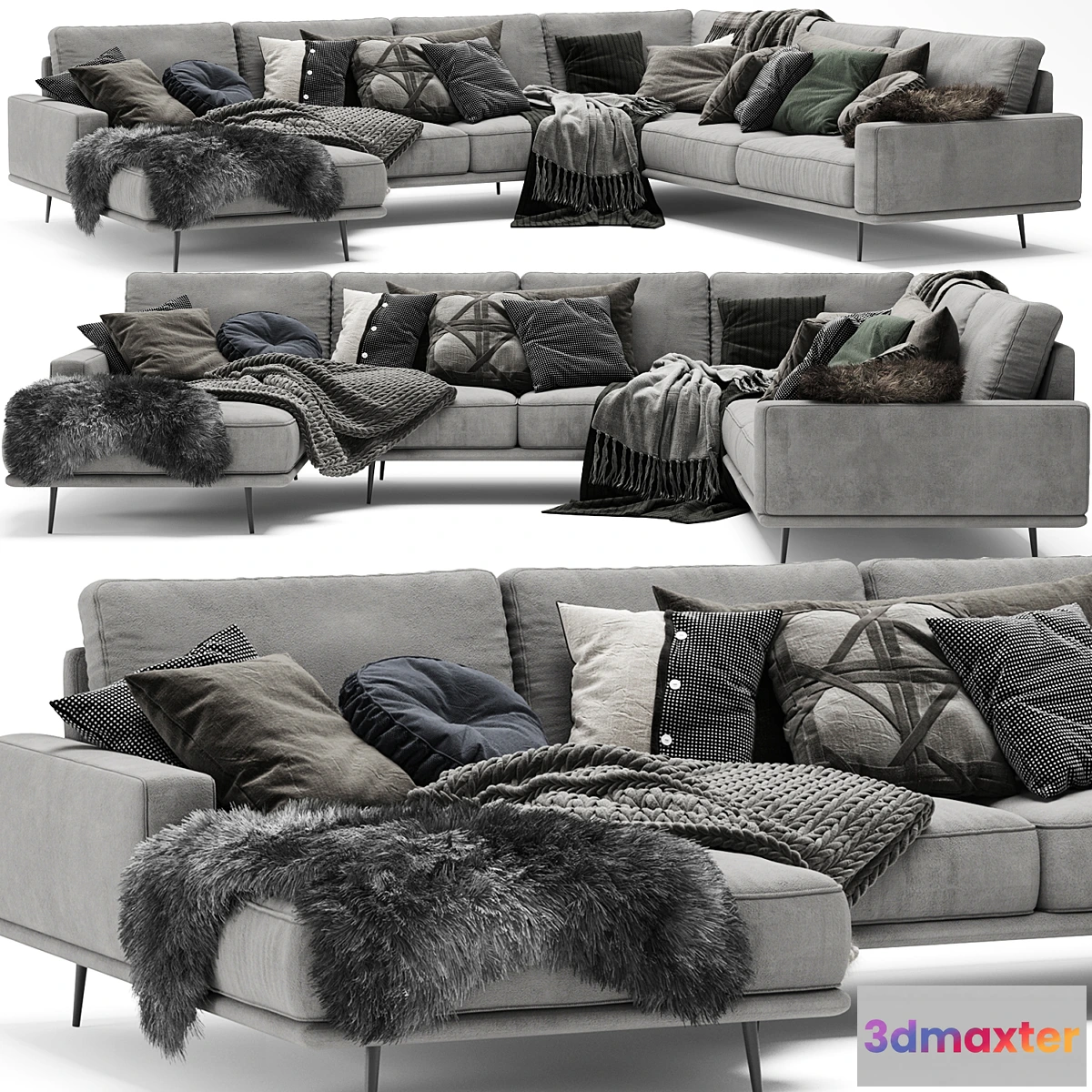 1345062 - Scandinavian Set - BoConcept Carlton Sofa 3D Max