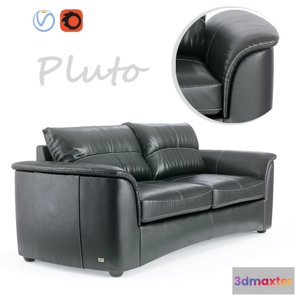 1345226 - Leather Sofa Pluto 3D Max