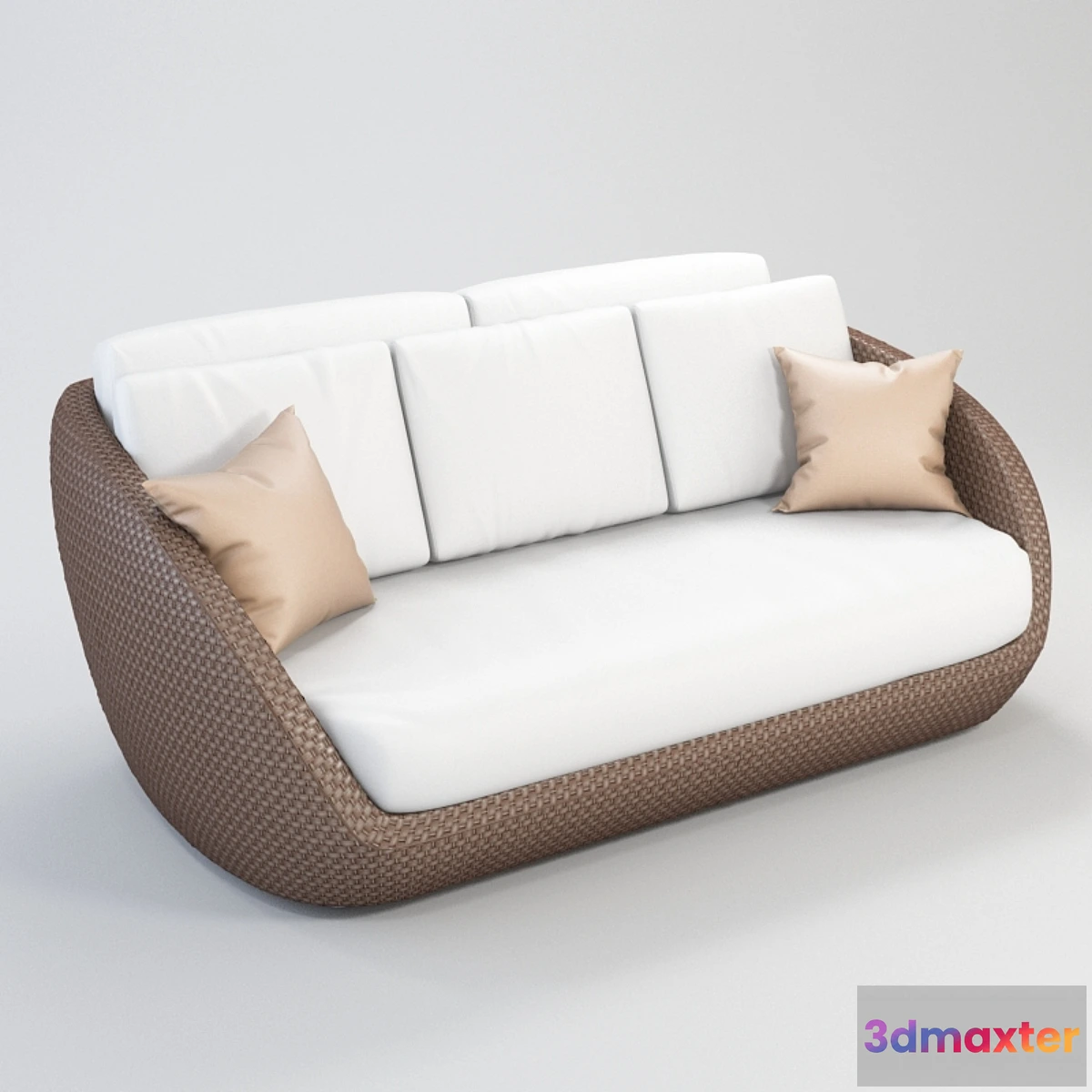 1347334 - ROBERTI St. Tropez wicker sofa triple 3D Max