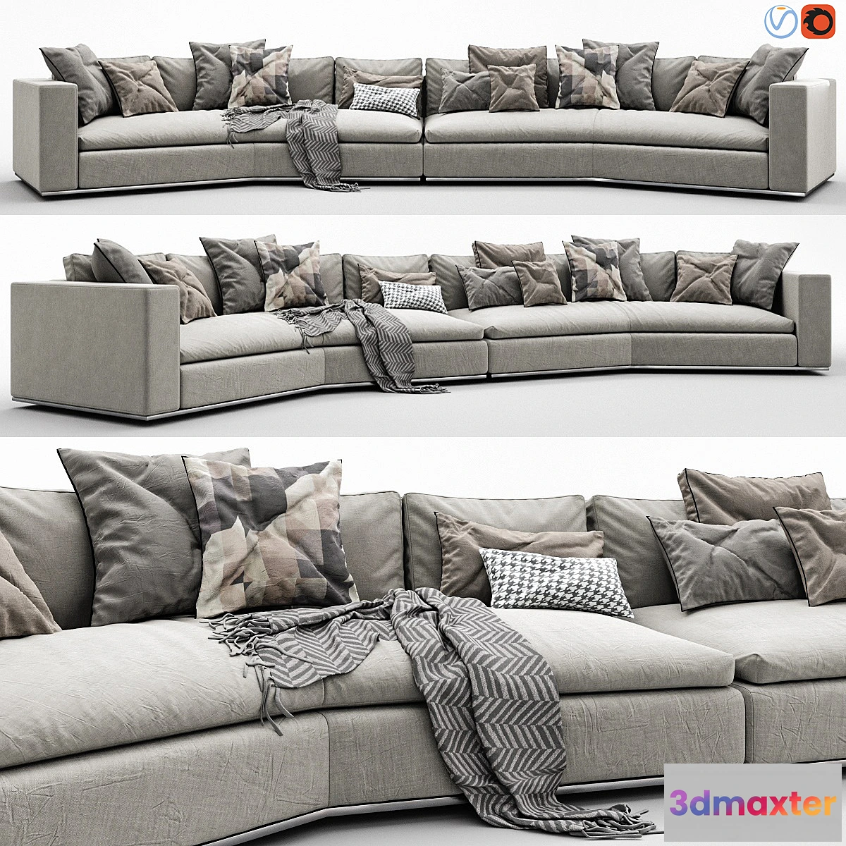 1347356 - Minotti Hamilton Arrangement 13 3D Max