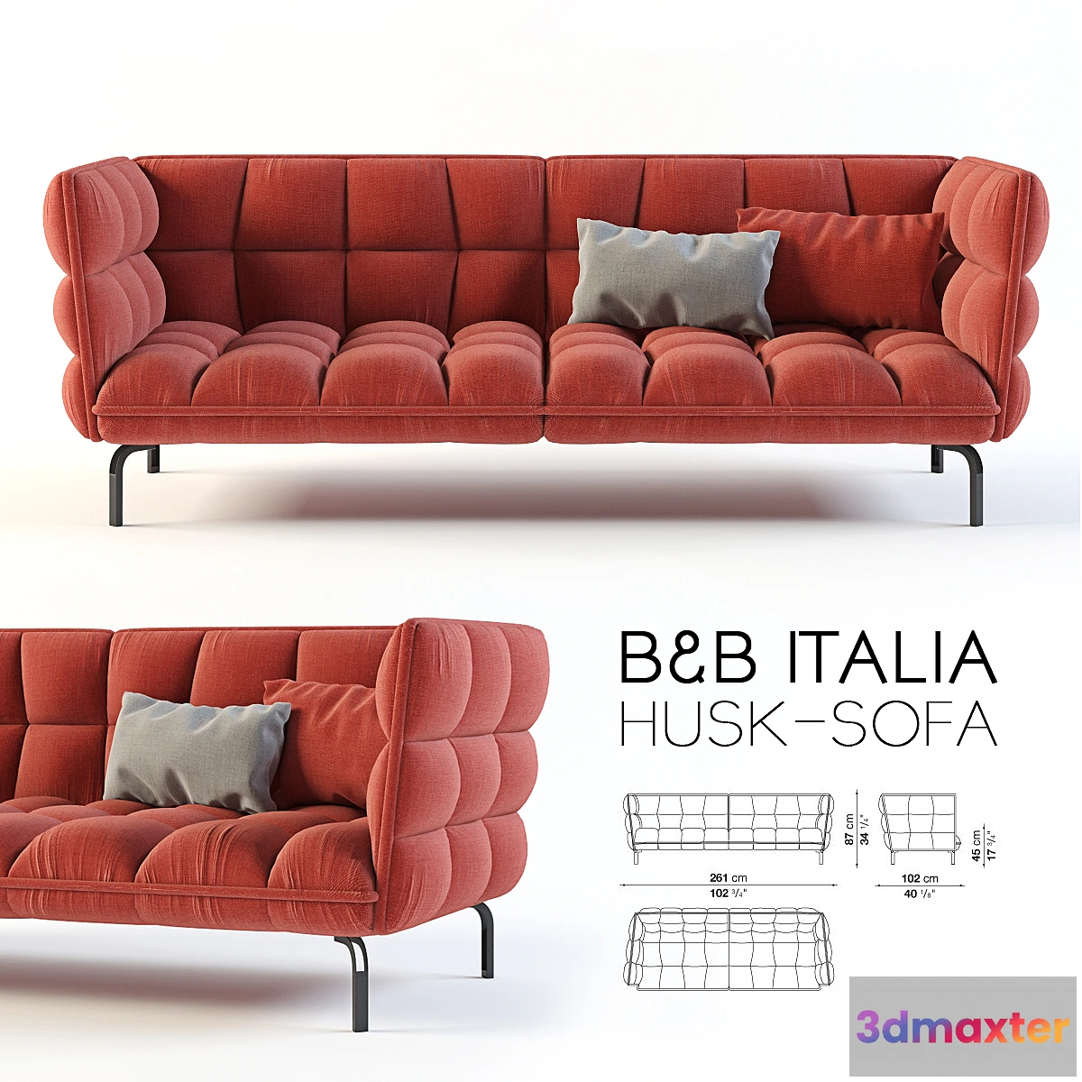 1351852 - B & B ITALIA HUSK SOFA 3D Max