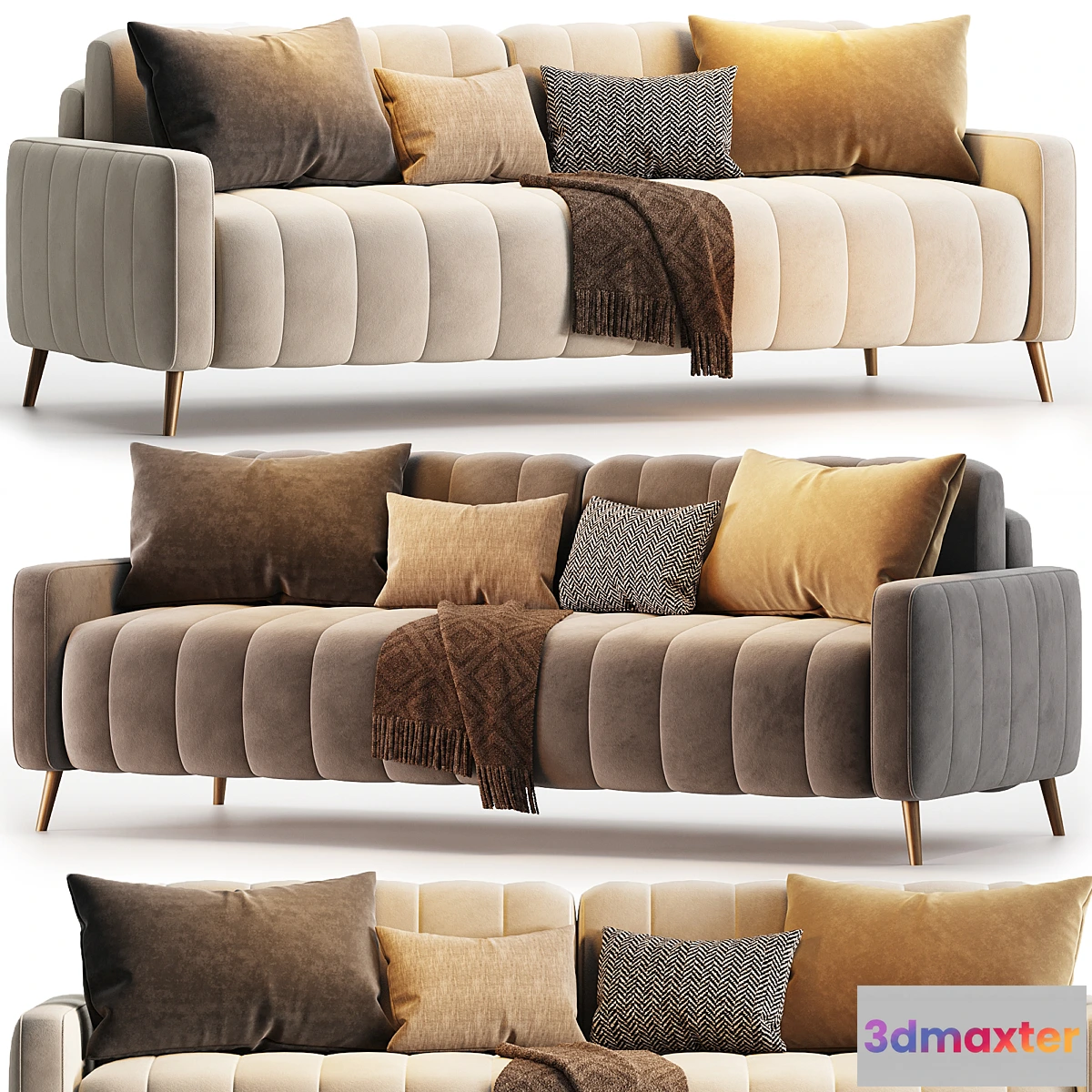 1352151 - Sofa Markful Velvet Gray 3D Max
