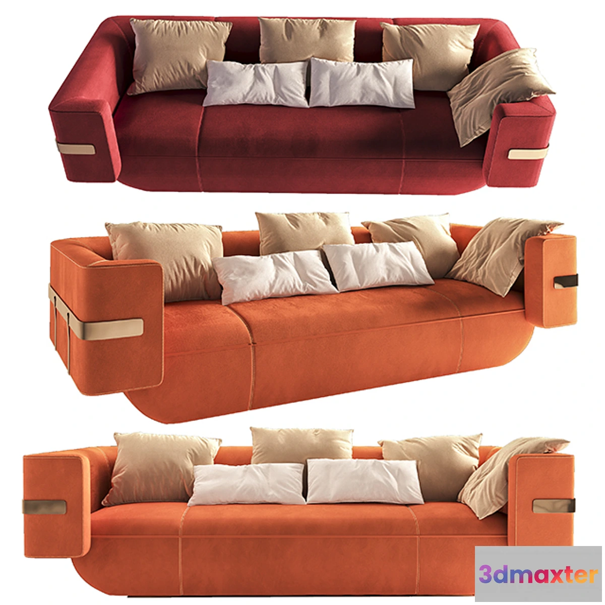 1354897 - LONGHI-MI- Leather sofa 3D Max