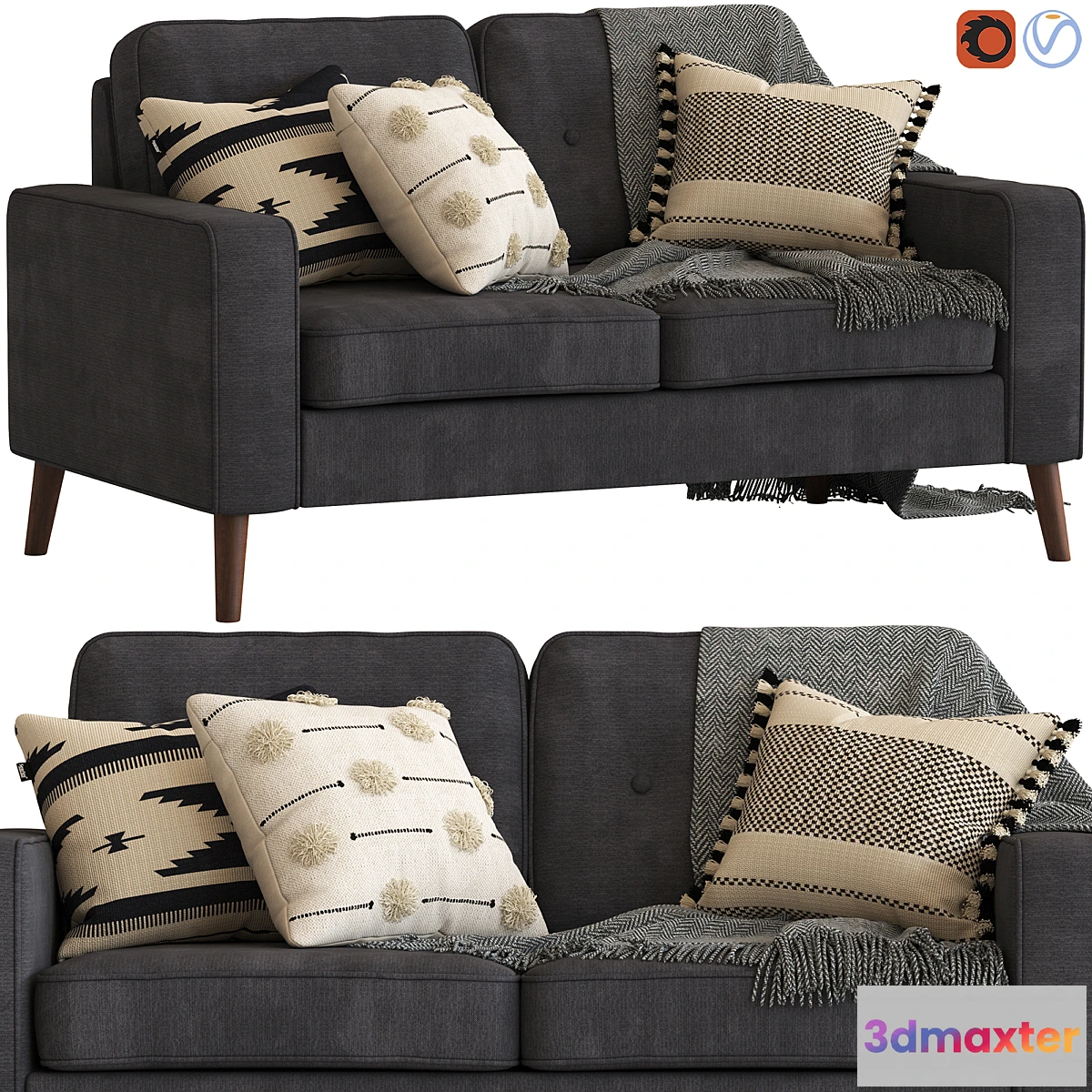 1356083 - Cult Furniture Madison 3-seater Sofa 3D Max