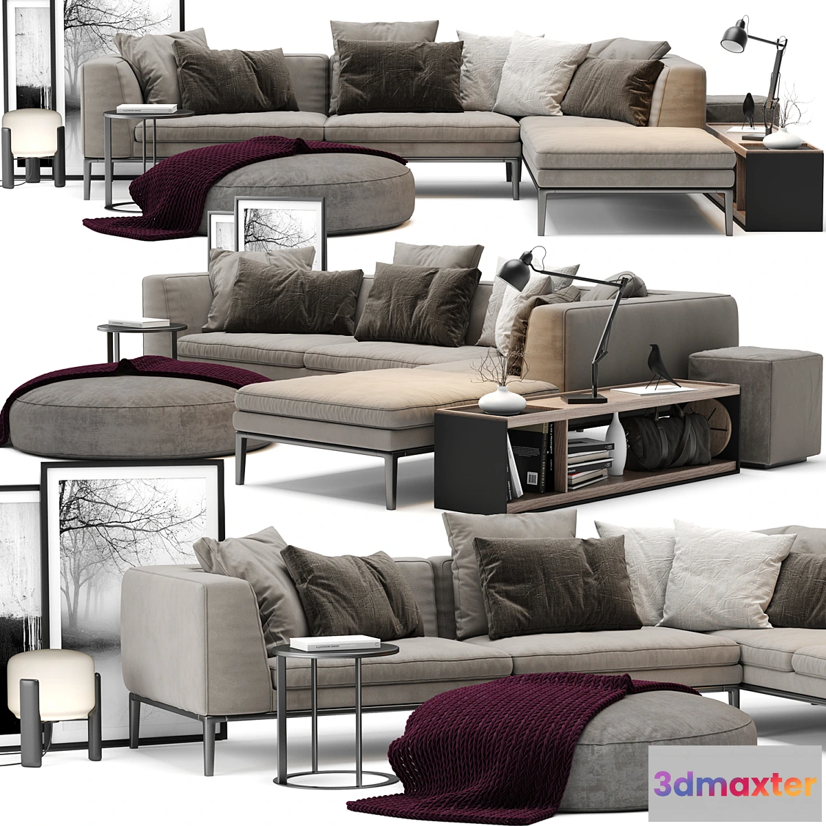 1356193 - B & B Italia Michel Sofa 3D Max