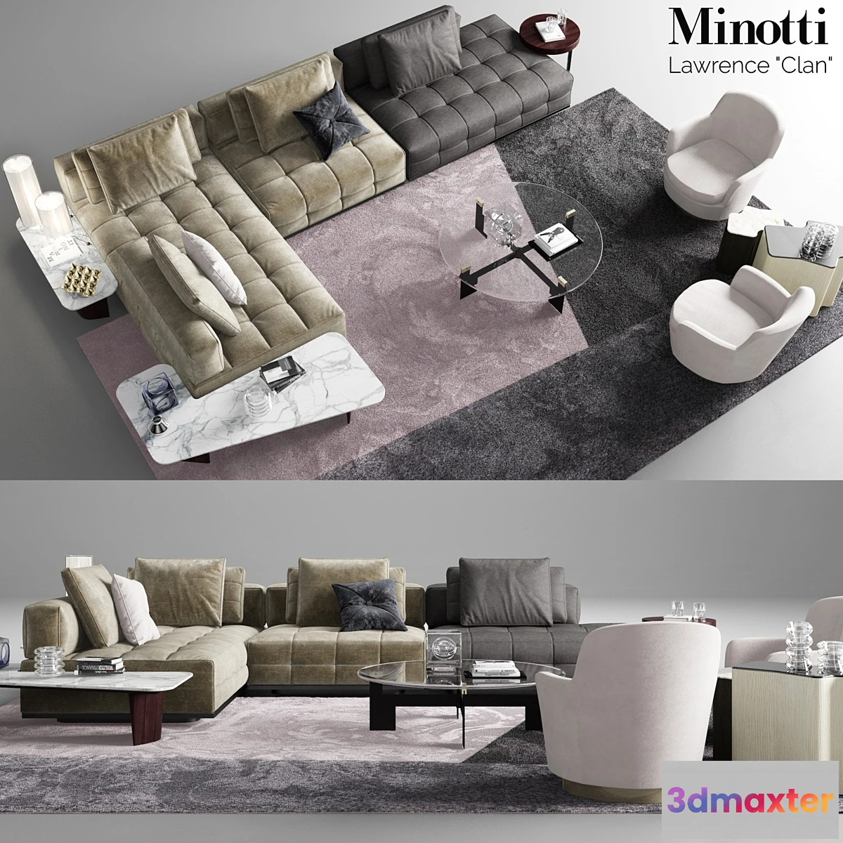 1357594 - Minotti Lawrence Clan Seating 2 3D Max