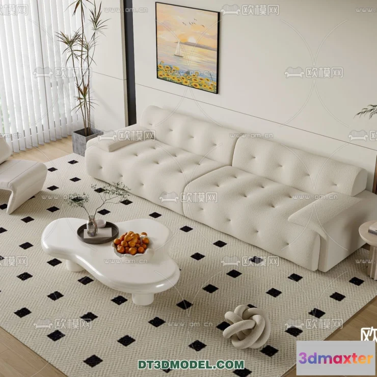 1363469 - Sofa 3D Model with Cream Color - Furniture 3DS Max - 018 3D Max