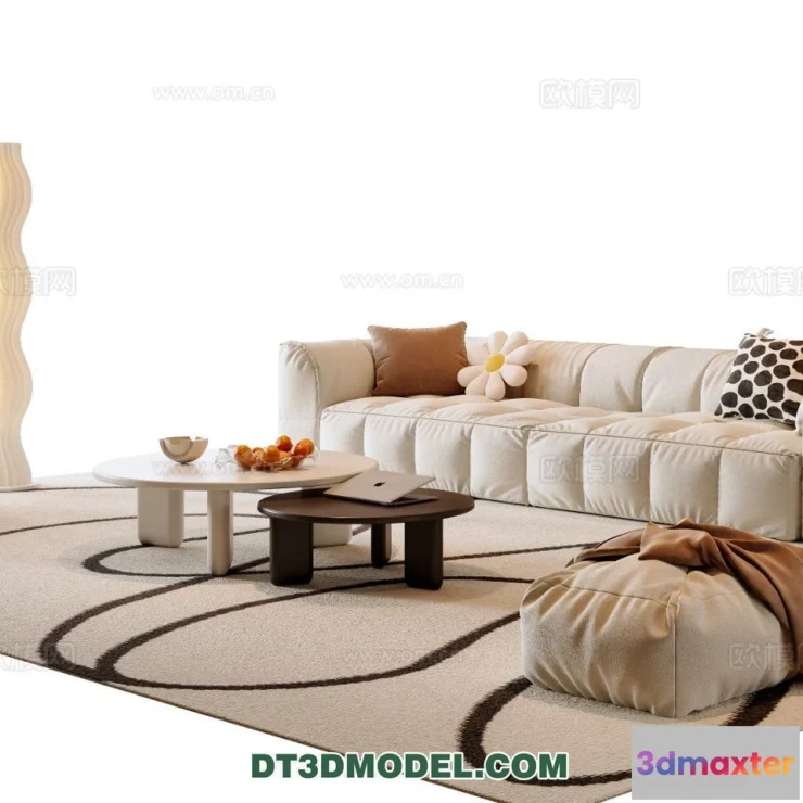 1369285 - Sofa 3D Model with Cream Color - Furniture 3DS Max - 103 3D Max