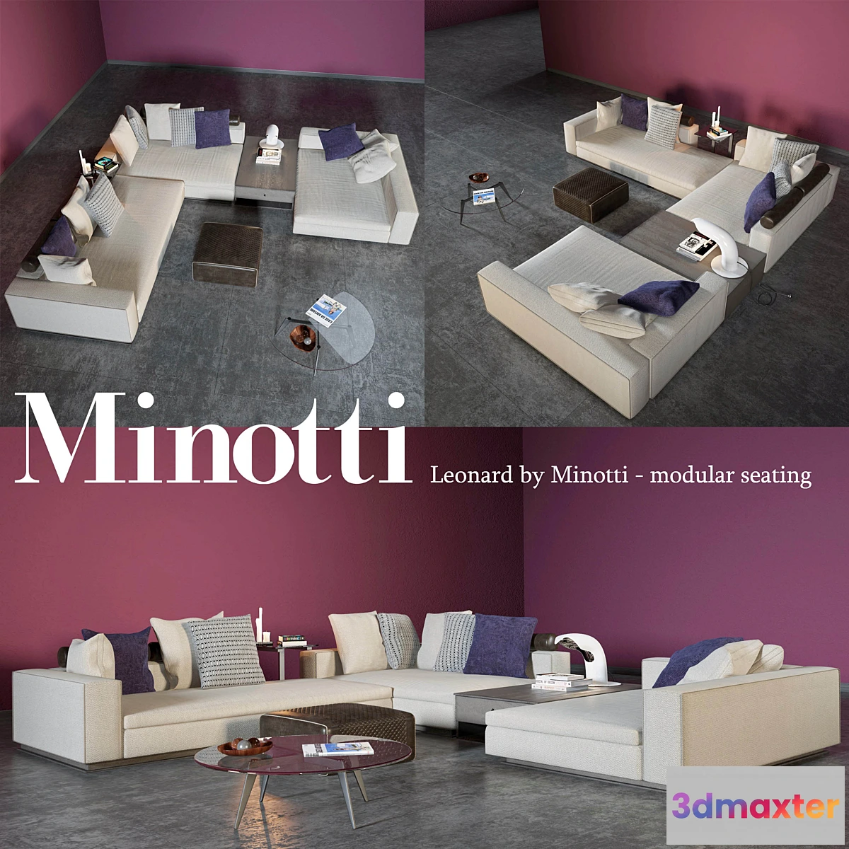 1394766 - Leonard by Minotti - modular seating 3D Max