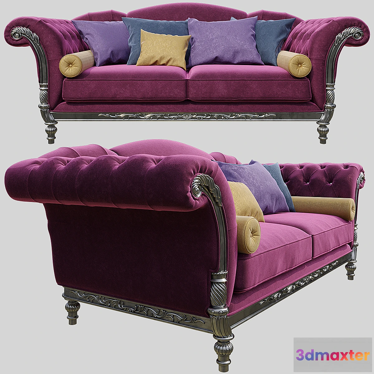 1397246 - Sofa with high soft armrests 3D Max