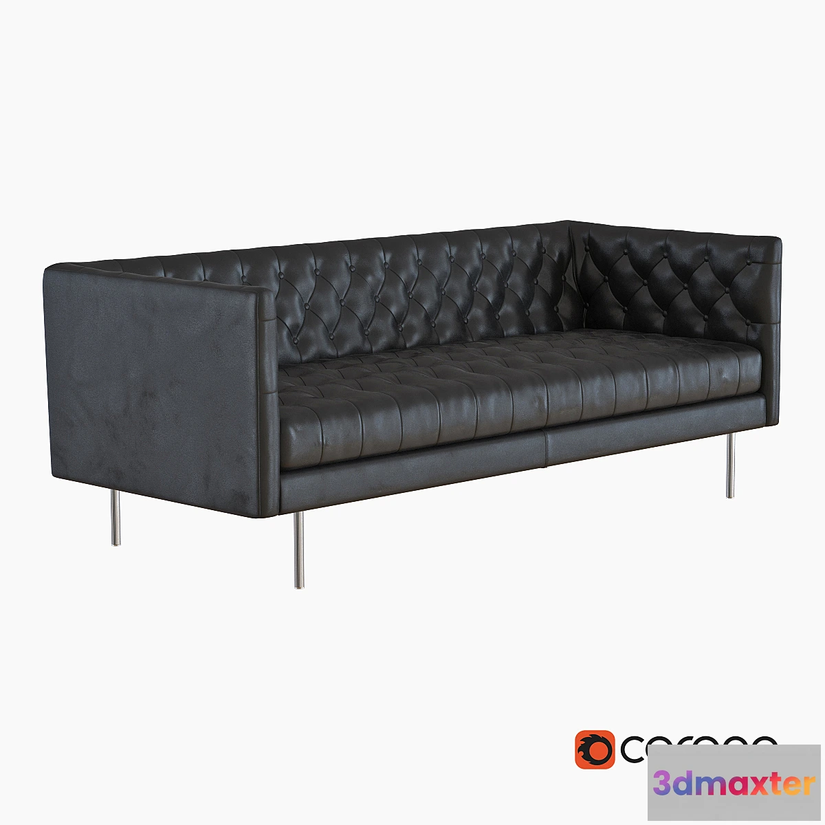 1399064 - West Elm Modern Chesterfield Leather Sofa 3D Max