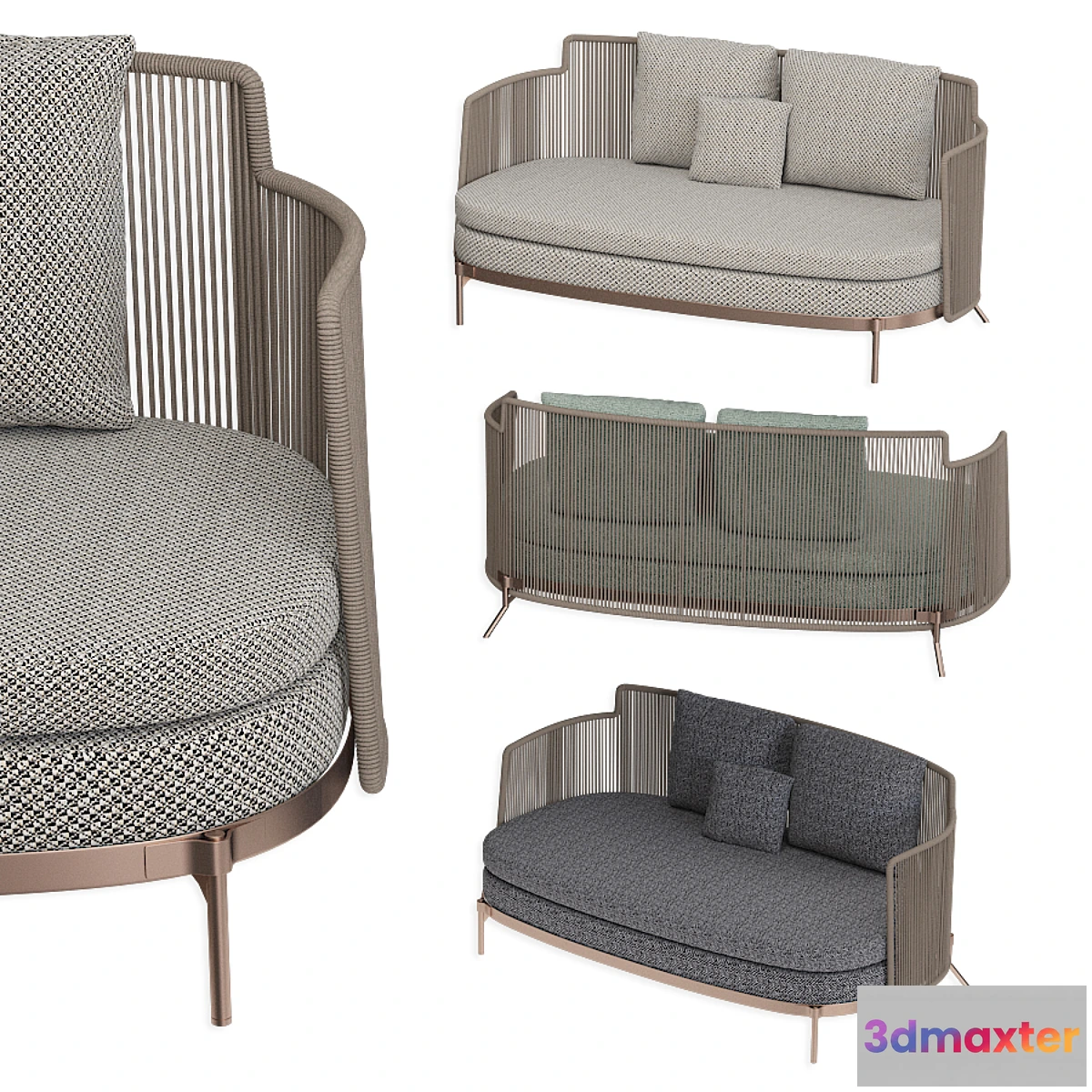 1402150 - Tape Cord Outdoor Sofa Minotti 3D Max