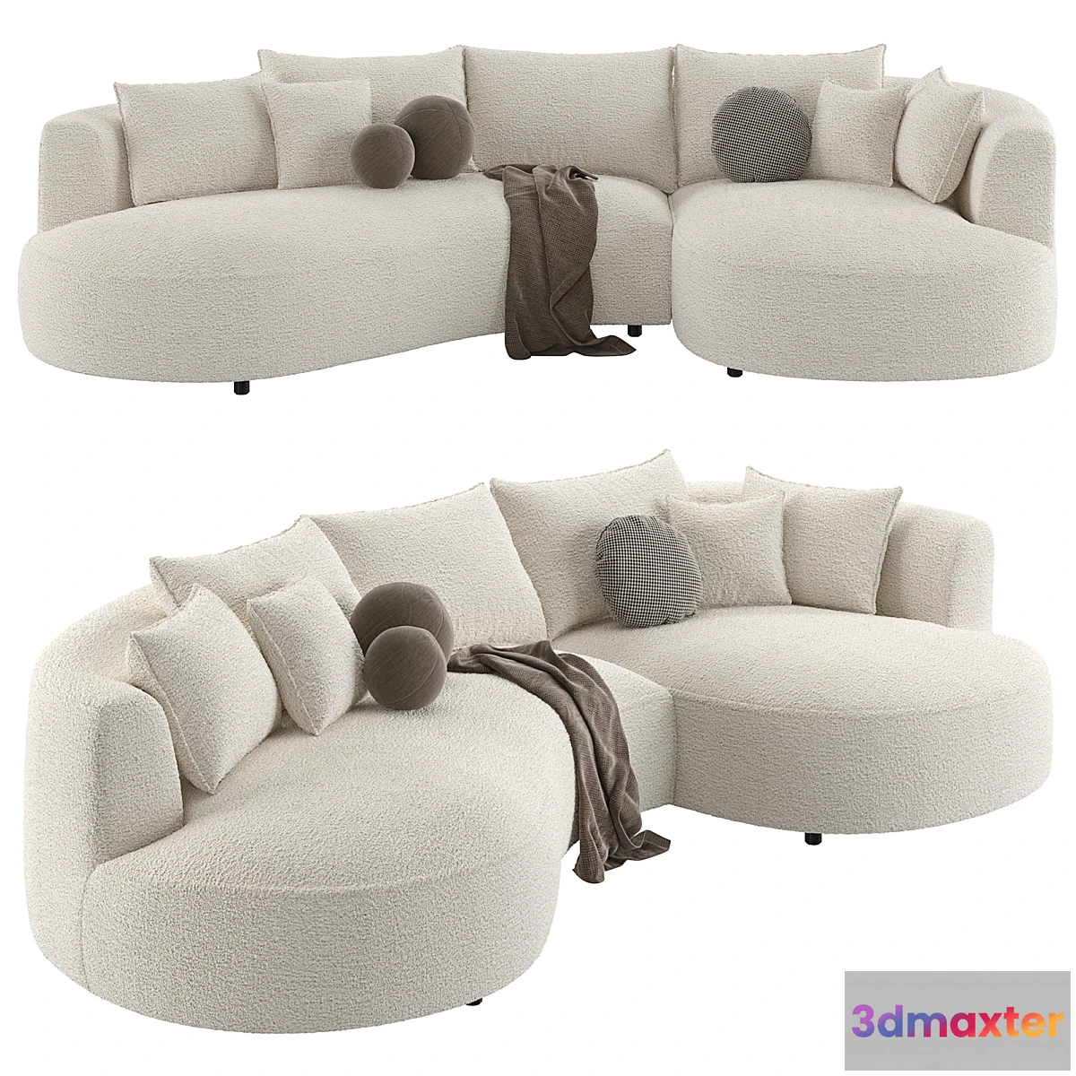 1403234 - Modern Curved Cloud Sectional Sofa 3D Max