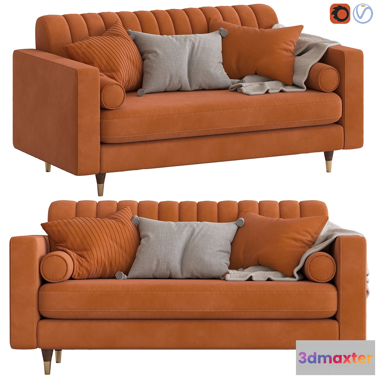 1403768 - Cult Furniture Belgravia 2-Seater Sofa 3D Max