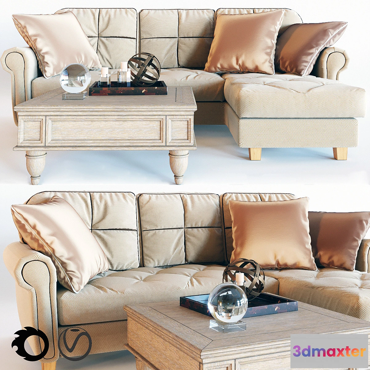 1403902 - Corner sofa velvet EVENING 3D Max