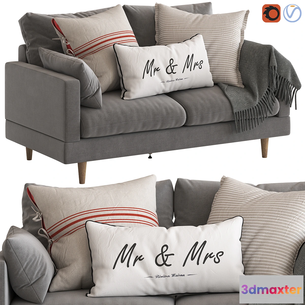 1406788 - Temple and Webster Silas 2 Seater Sofa 3D Max