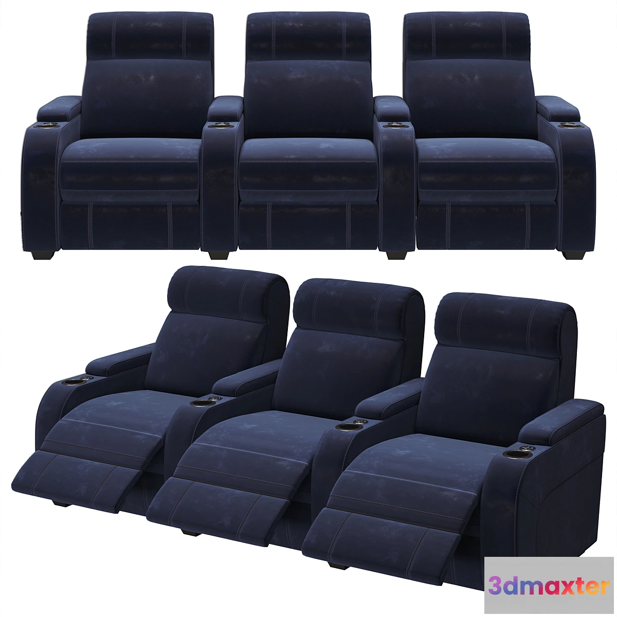 1410820 - PARAMOUNT + 3 CINEMA SEATS 3D Max