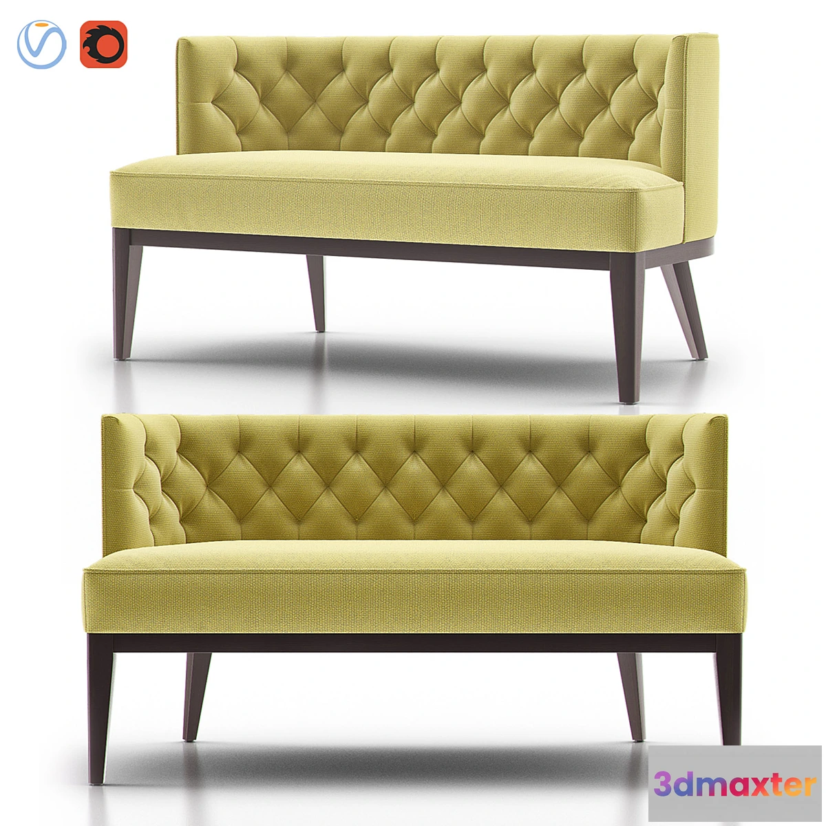 1411556 - GRAYSON Tufted Settee 3D Max