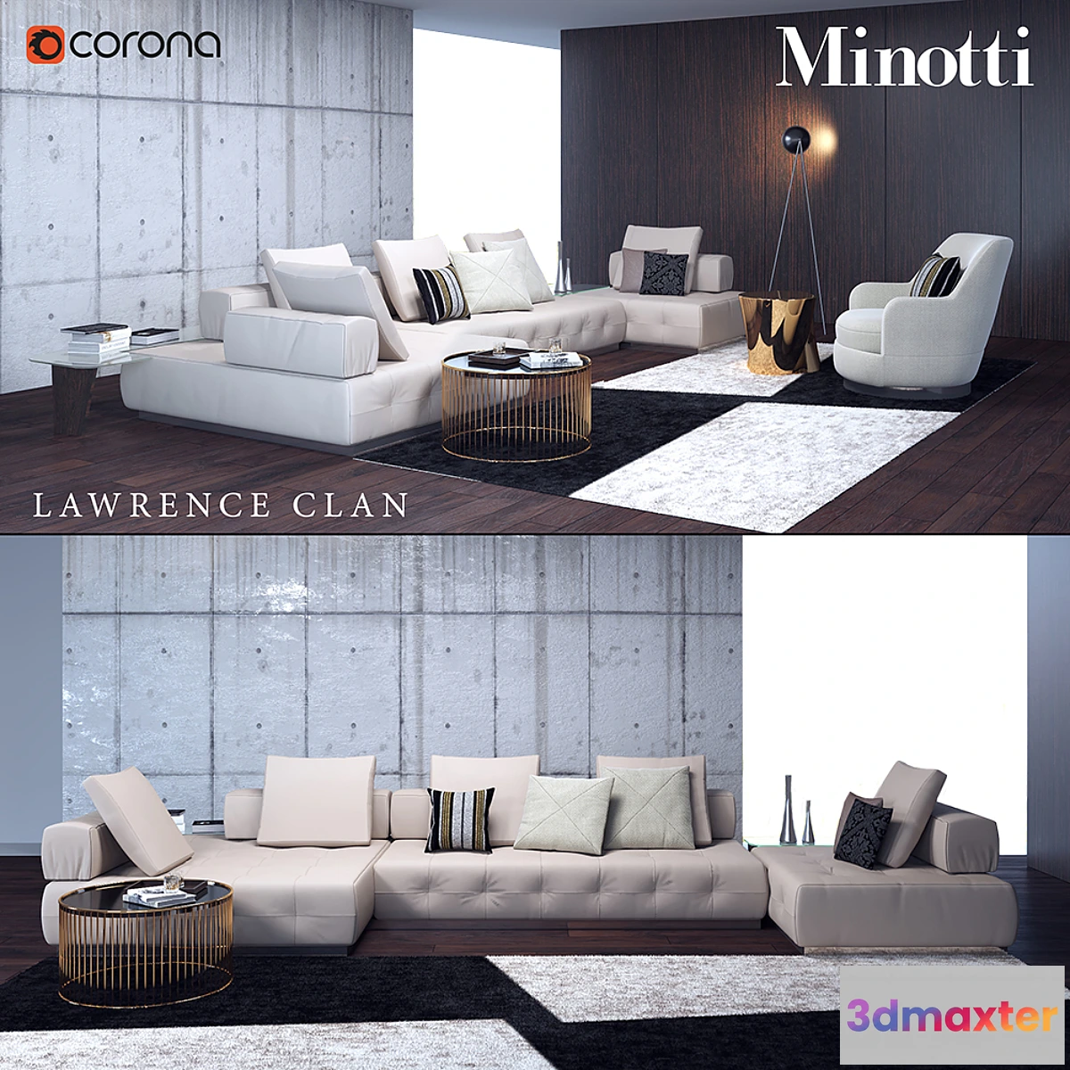 1411714 - Sofa Minotti Lawrence CLAN 3D Max