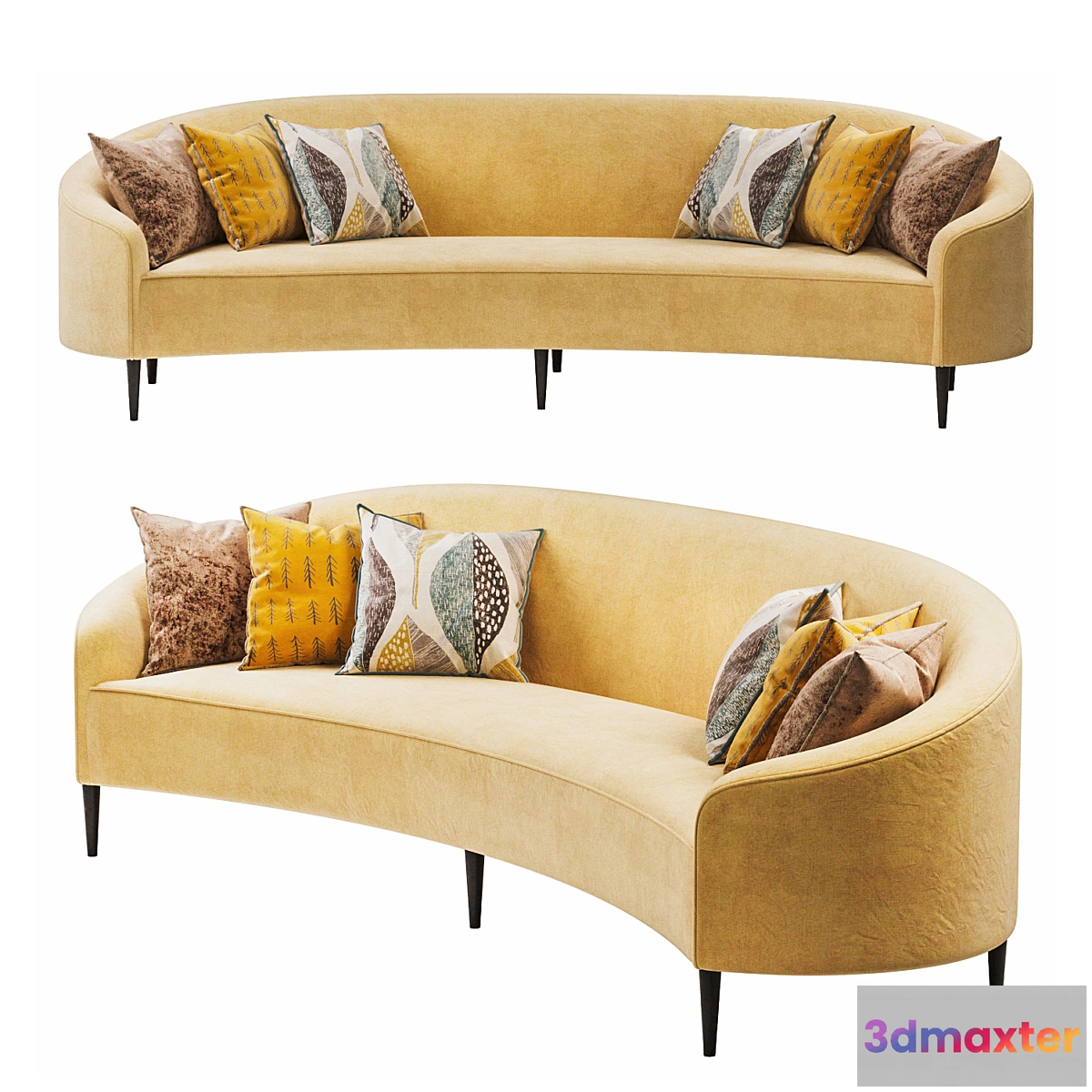 1421172 - Art Deco Style Crescent Sofa 3D Max