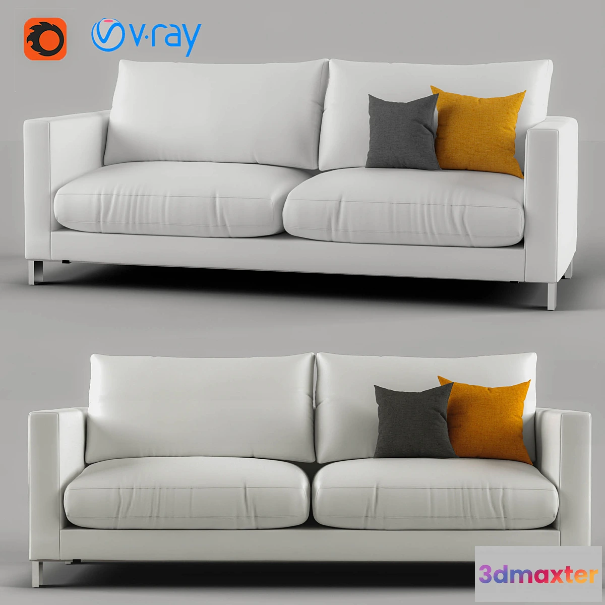 1421458 - Gray and orange modern lounge 3D Max