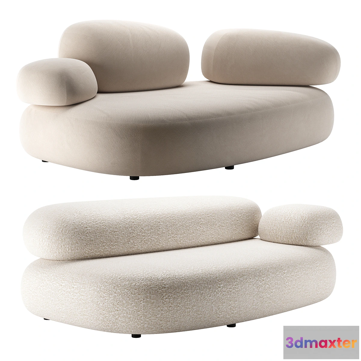 1425730 - PEBBLE RUBBLE  Sofa by Moroso set 3 3D Max