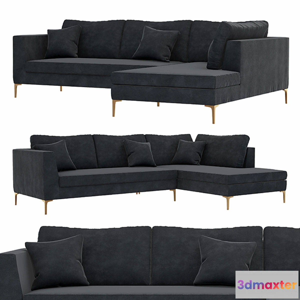 1429096 - Velvet Edlyn Right Corner Sofa 3D Max