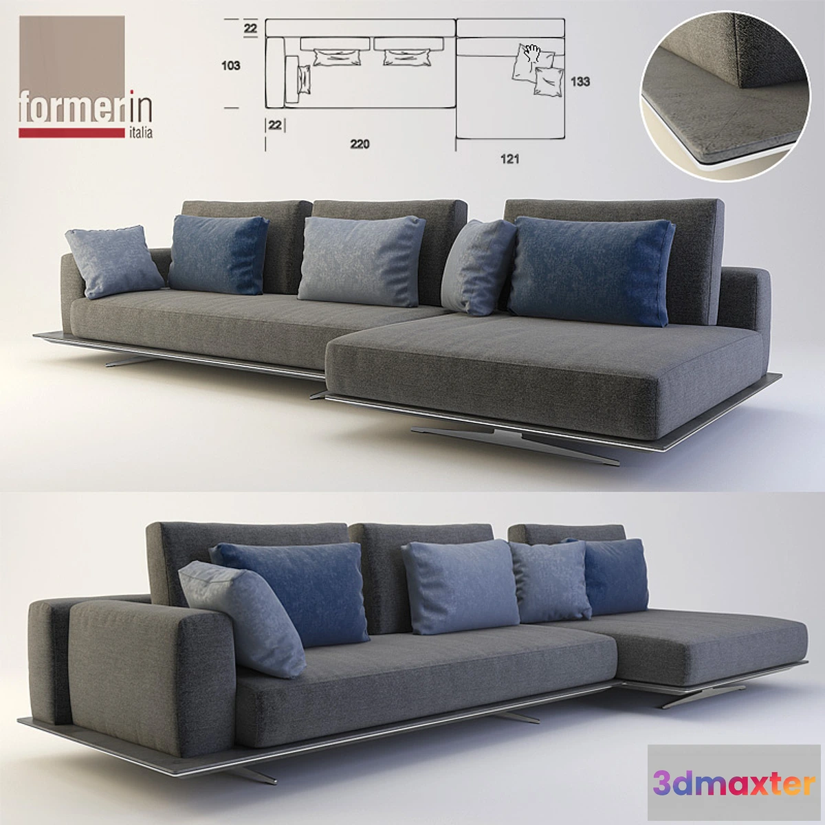 1430724 - sofa Formerin Mastroianni 3D Max