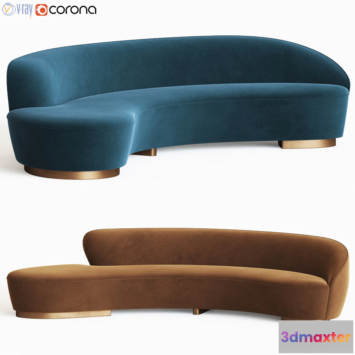 1434236 - Freeform Curved Sofa With Arm Vladimir Kagan 3D Max