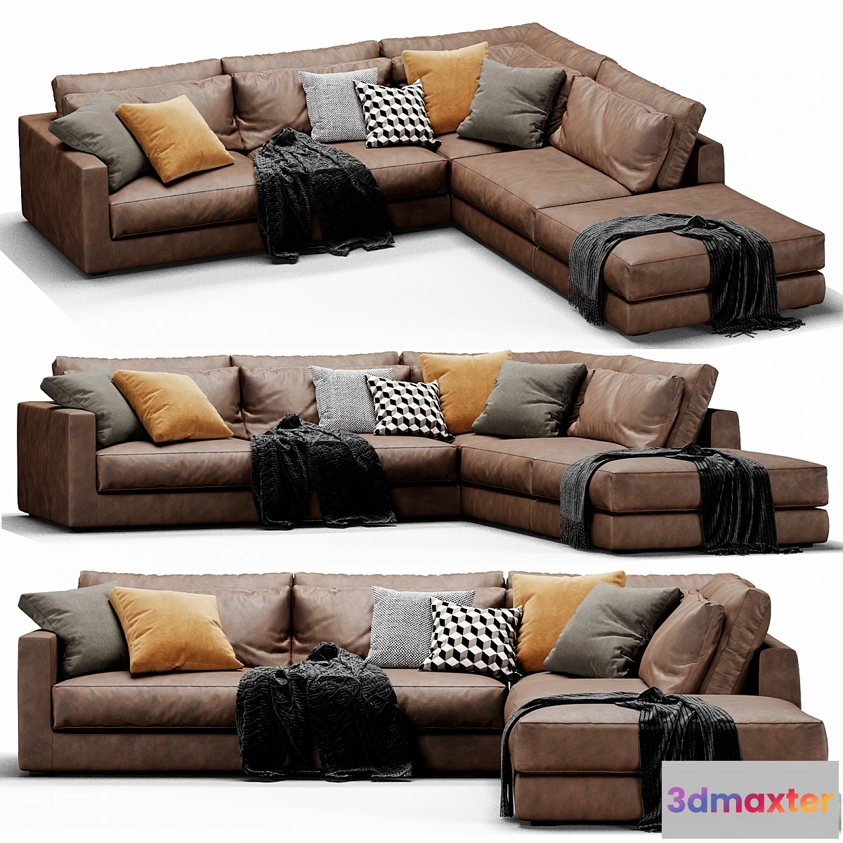 1434414 - Linteloo Mauro Leather Sectional 3D Max